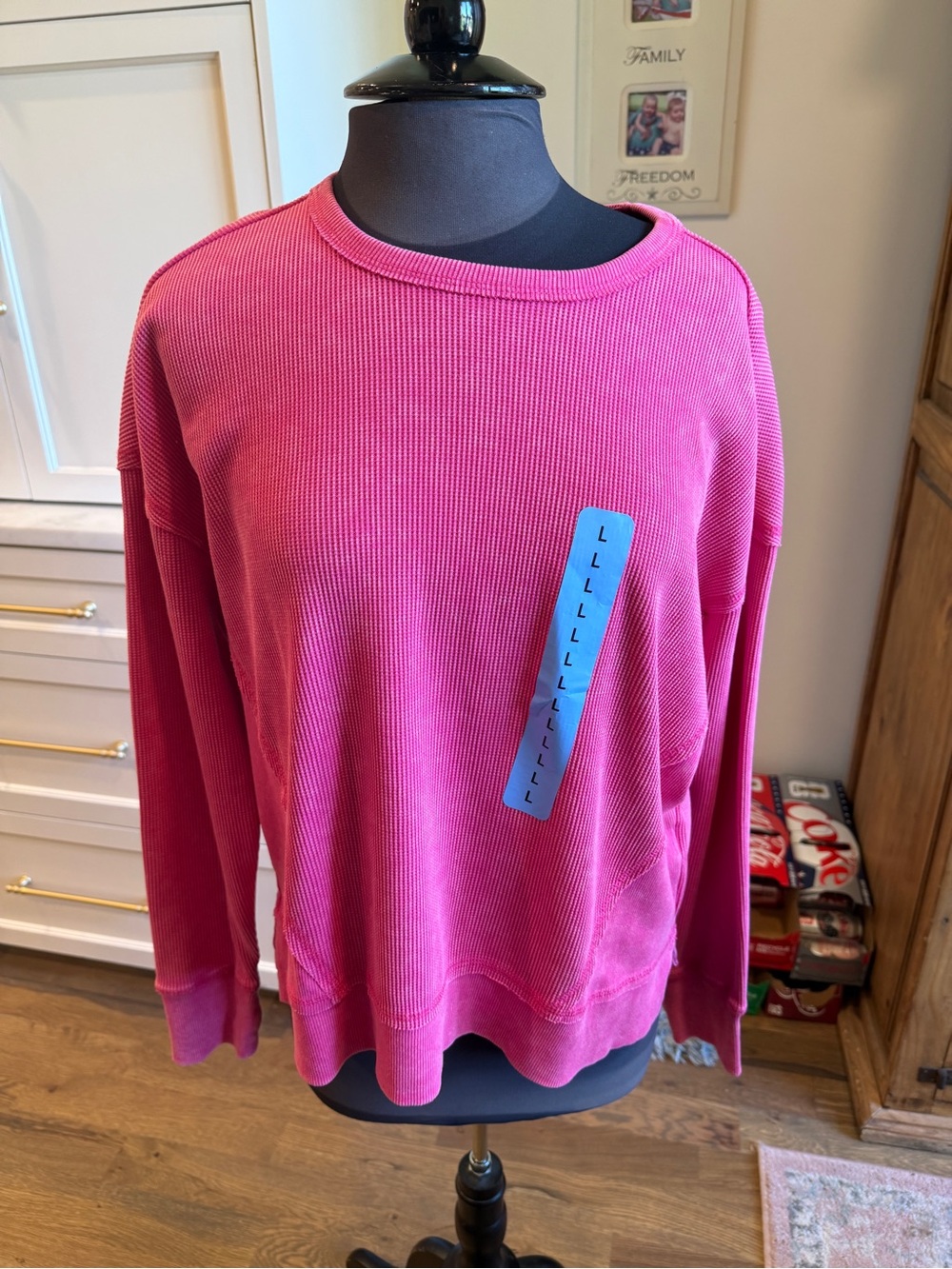 NWT Women’s Cozy Crewneck Top - Pink